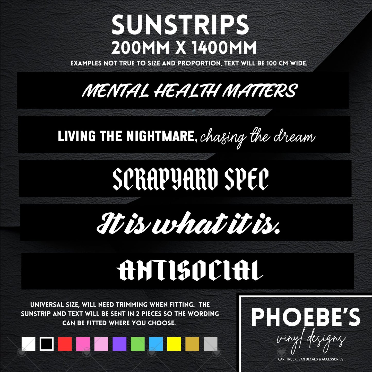 Sunstrips 200mm x 1400mm