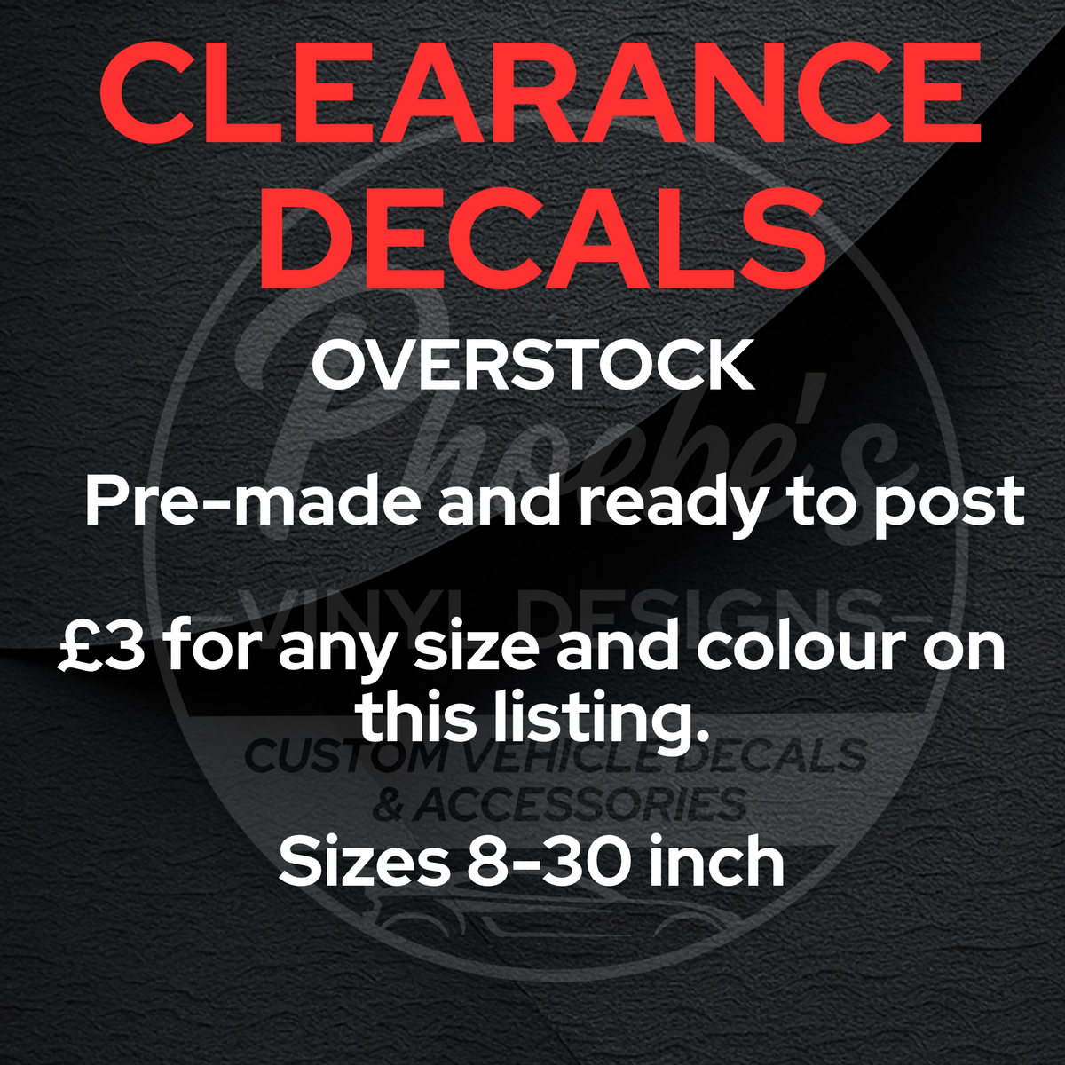 CLEARANCE DECALS