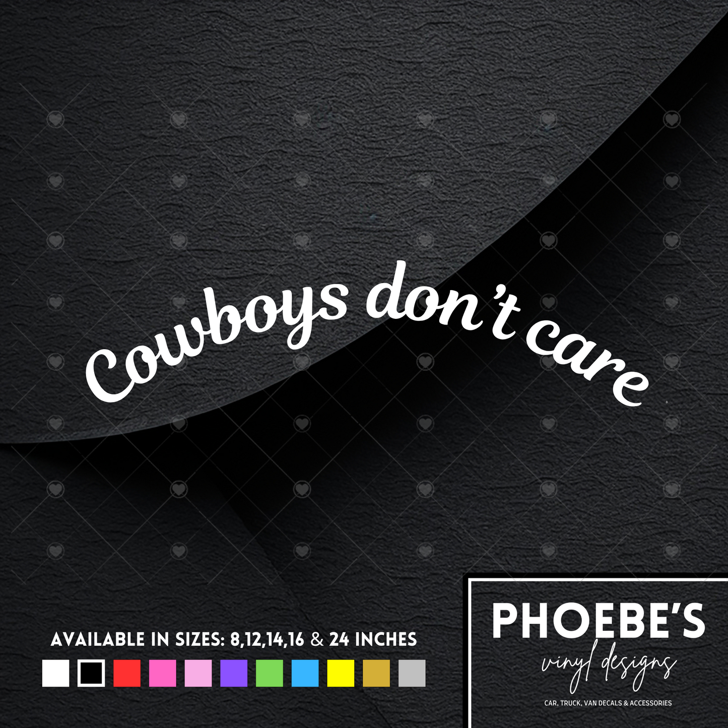 Cowboys don’t care curved sticker/decal