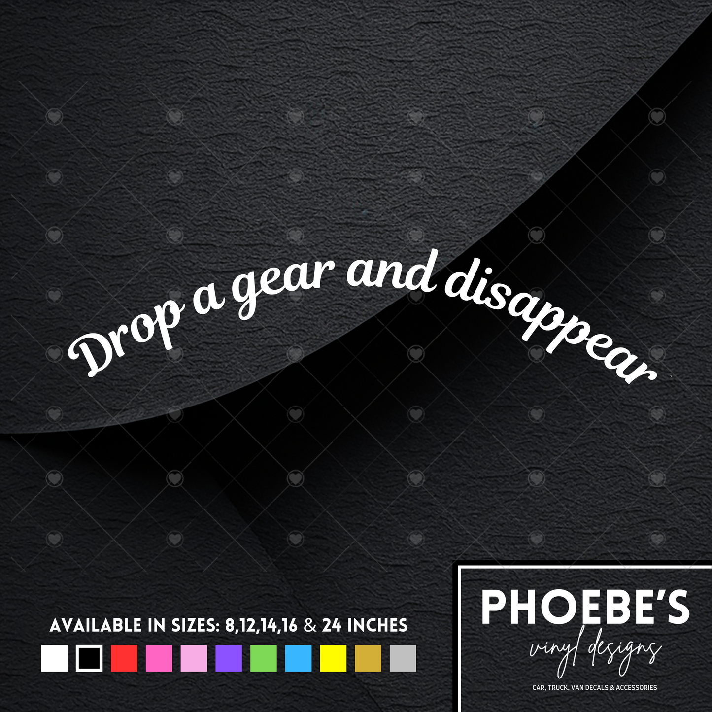 Drop a gear and disappear curved sticker/decal