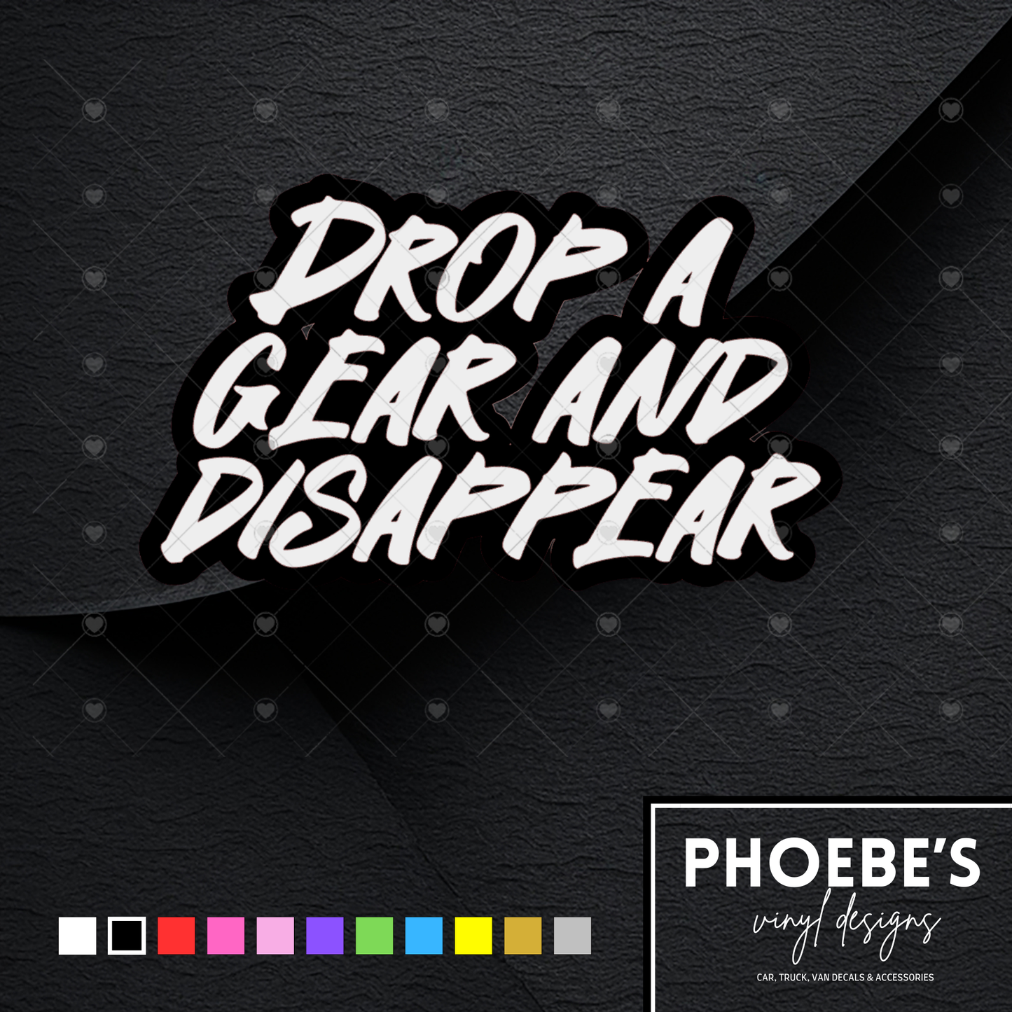 Drop a gear and disappear sticker/decal - Dual layer