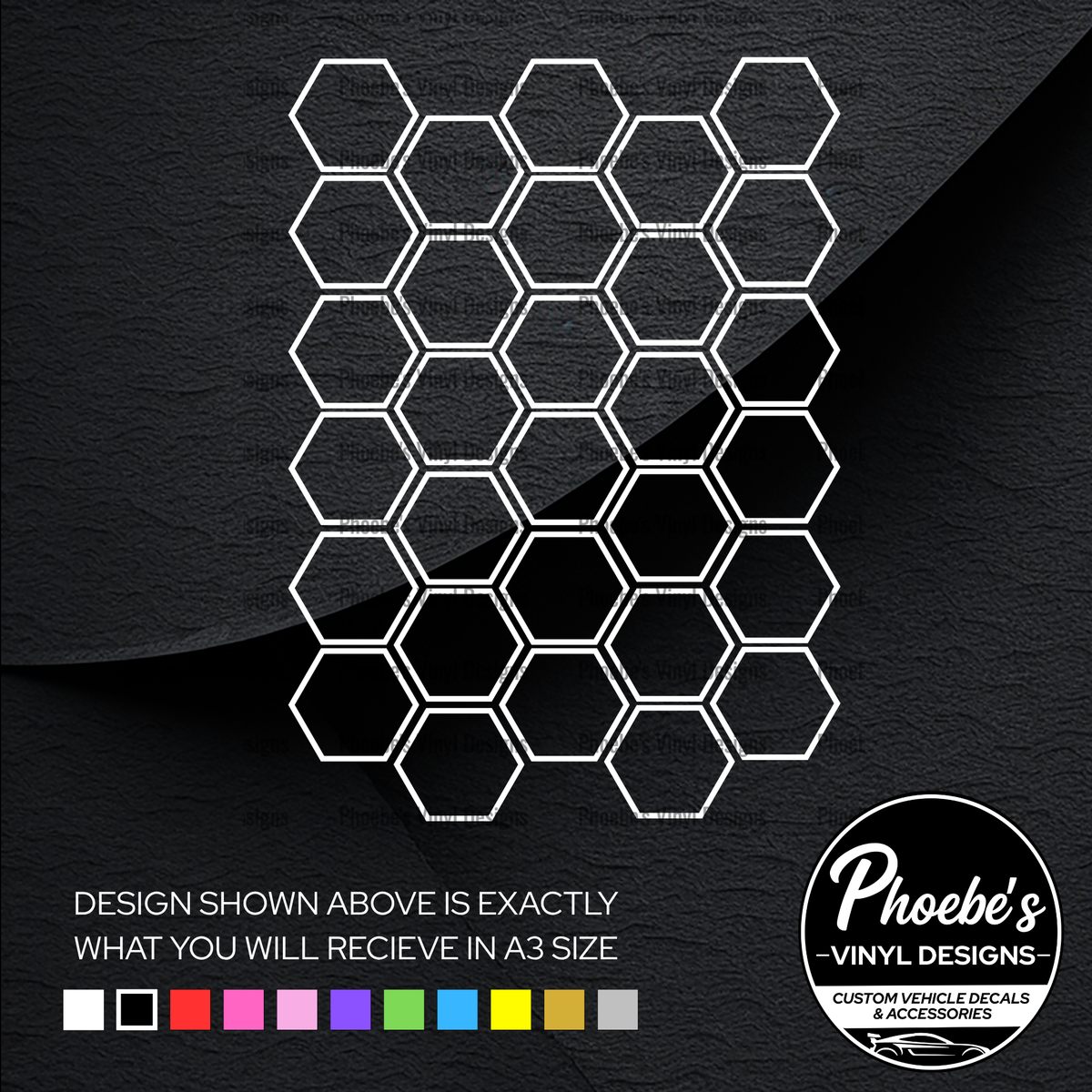 Hexagon Honey comb A3 sized decal/sticker