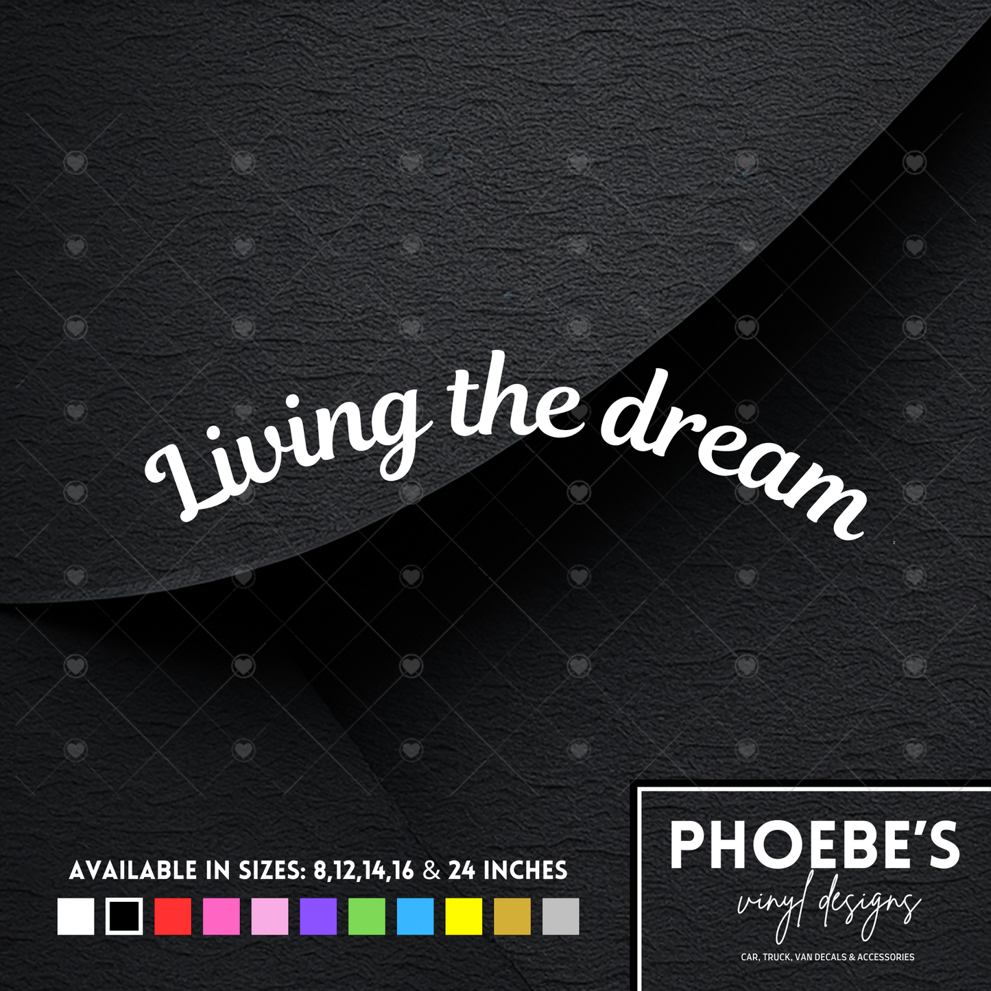 Living the dream curved sticker/decal