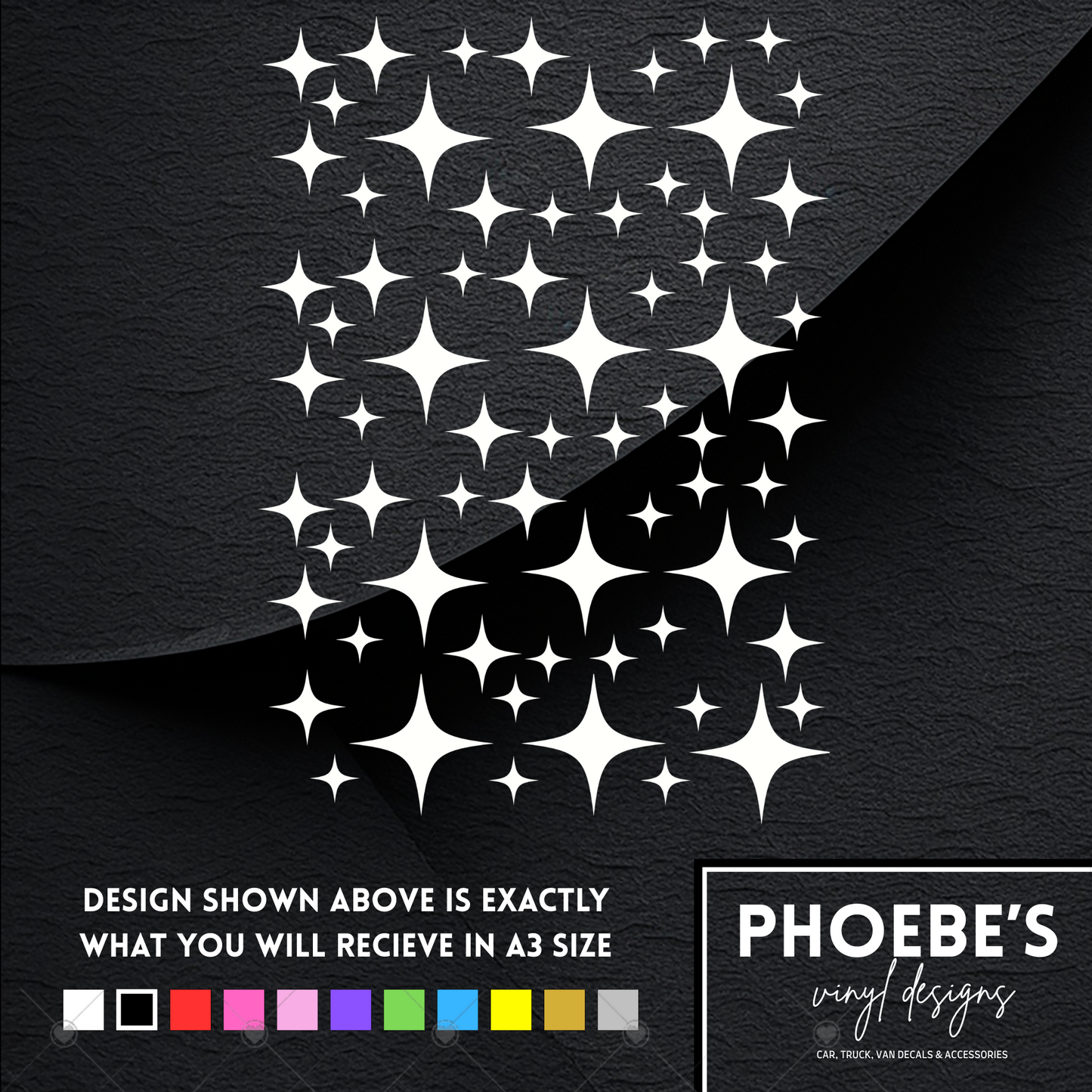 Sparkles A3 sized decal/sticker