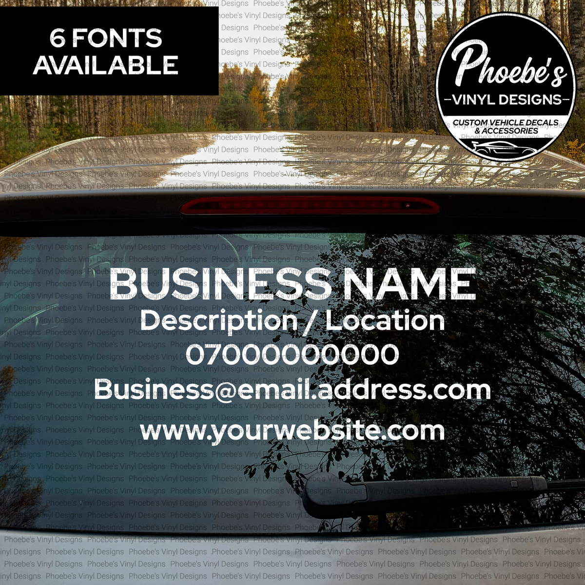 Vehicle Business Decals Fully Customisable