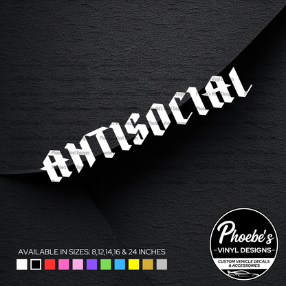 Antisocial sticker/decal