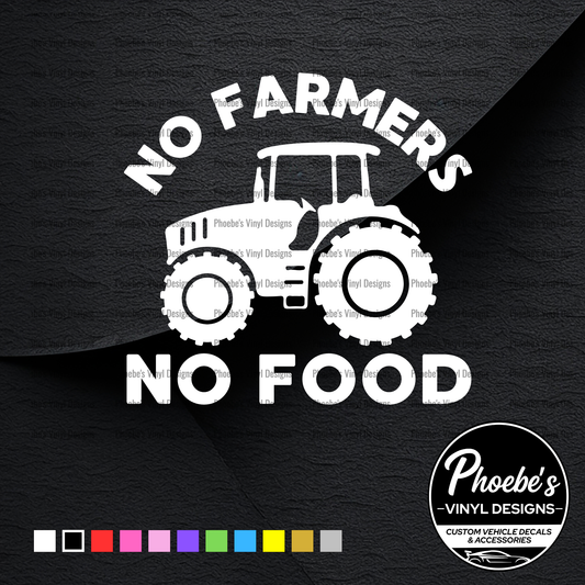 No farmers, No food sticker/decal