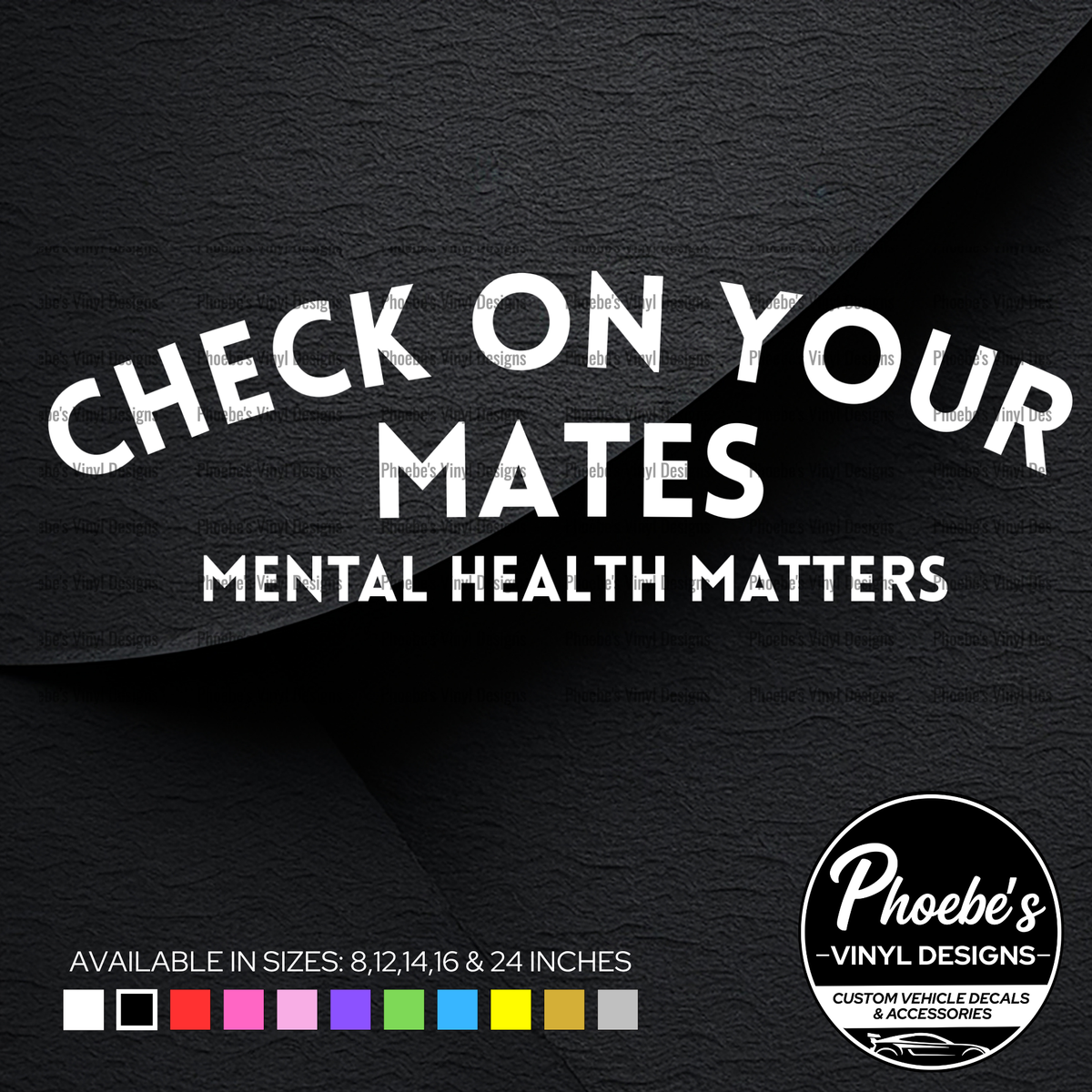 Check on your mates Mental Health Matters sticker/decal