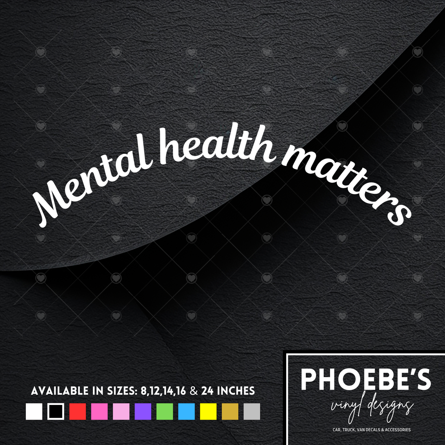 Mental Health Matters curved sticker/decal