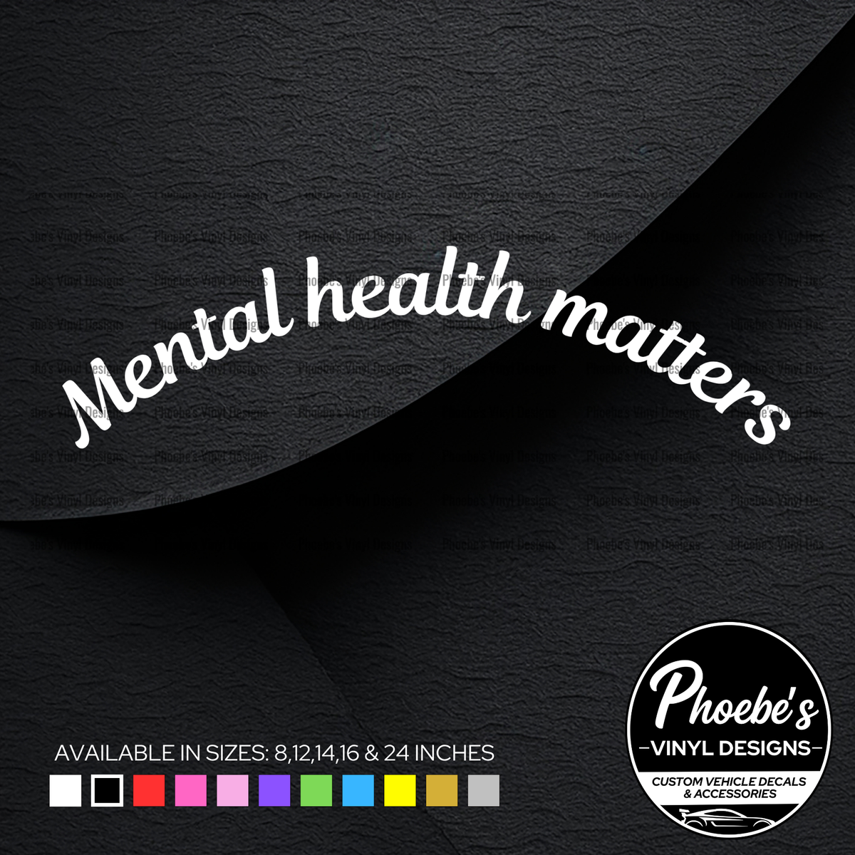 Mental Health Matters curved sticker/decal