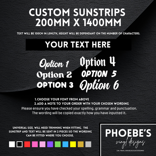 Custom Text Sunstrips