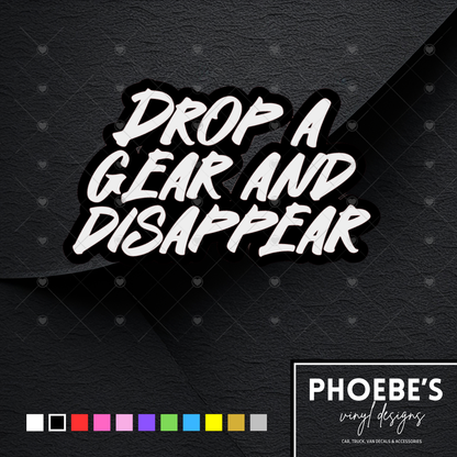 Drop a gear and disappear sticker/decal - Dual layer