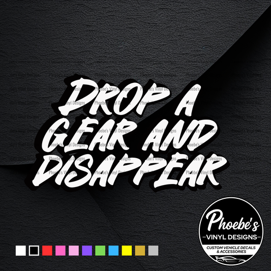 Drop a gear and disappear sticker/decal - Dual layer