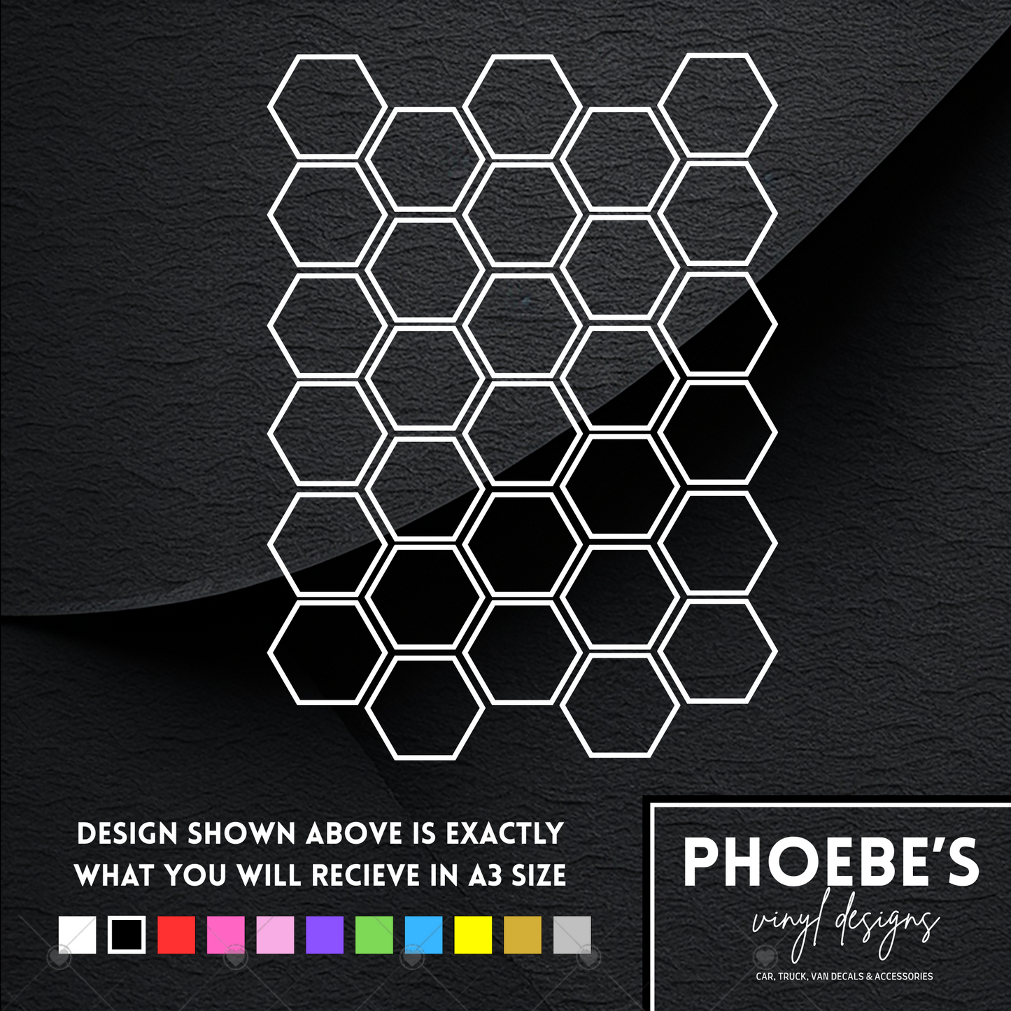 Hexagon Honey comb A3 sized decal/sticker