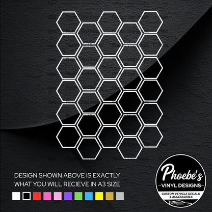 Hexagon Honey comb A3 sized decal/sticker