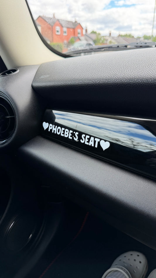 Customisable Car Seat Name