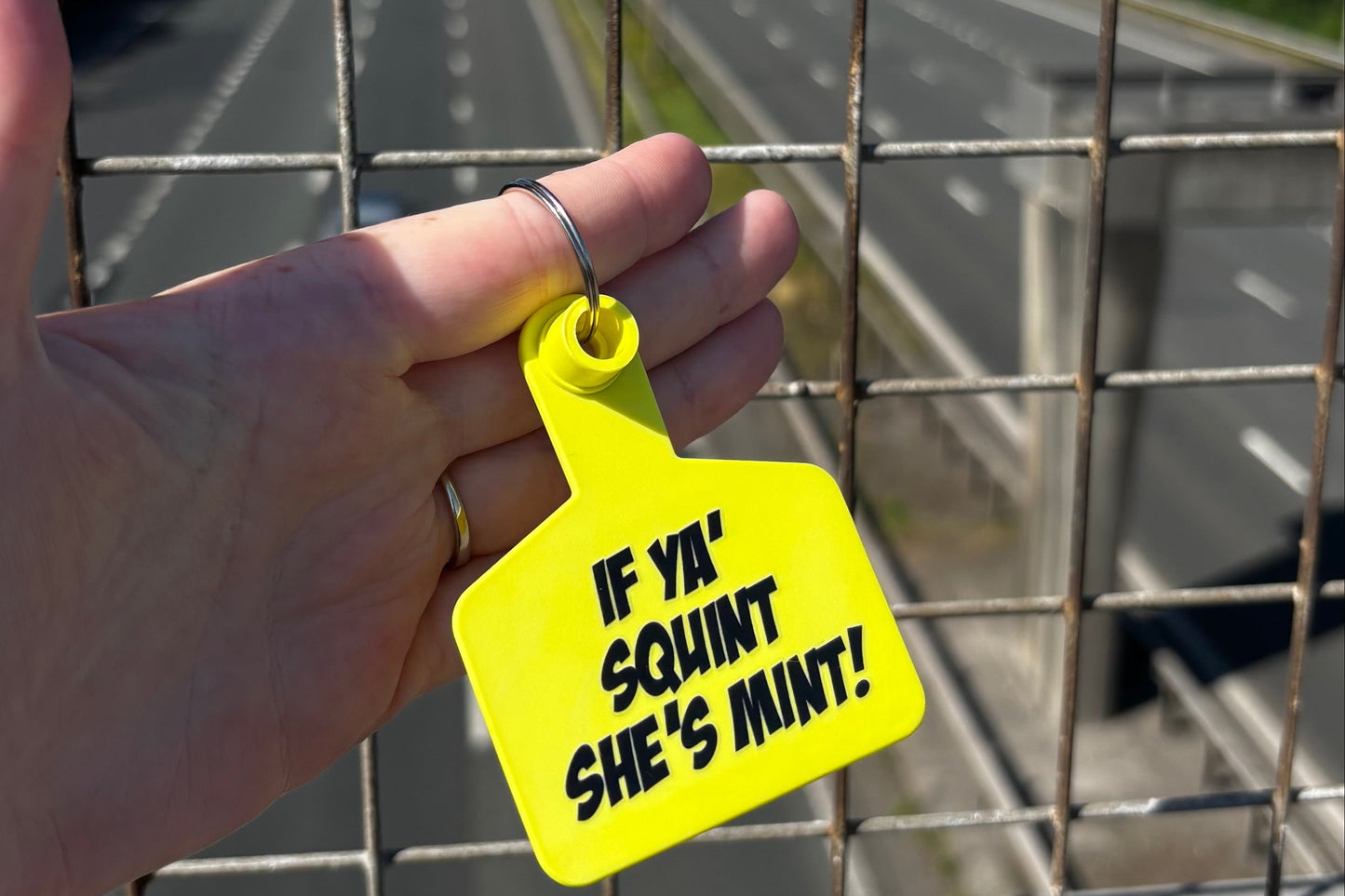 Cow Tag Keychain Keyring