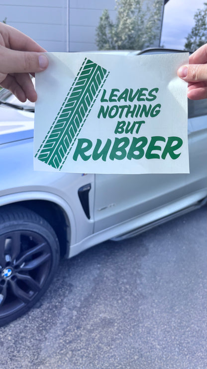 Leaves nothing but rubber sticker/decal