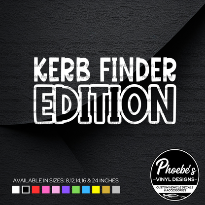 Kerb finder edition sticker/decal