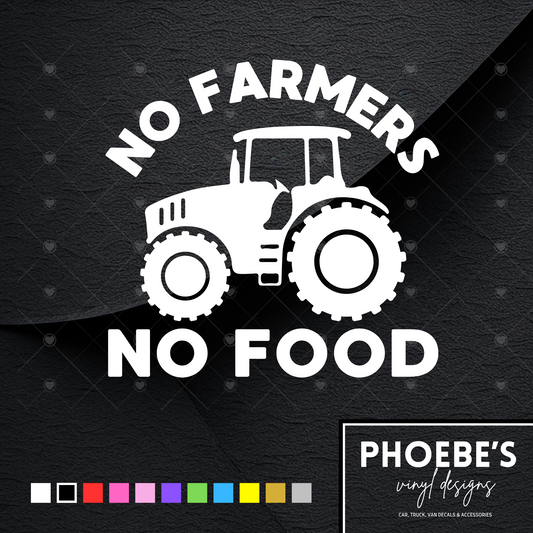 No farmers, No food sticker/decal