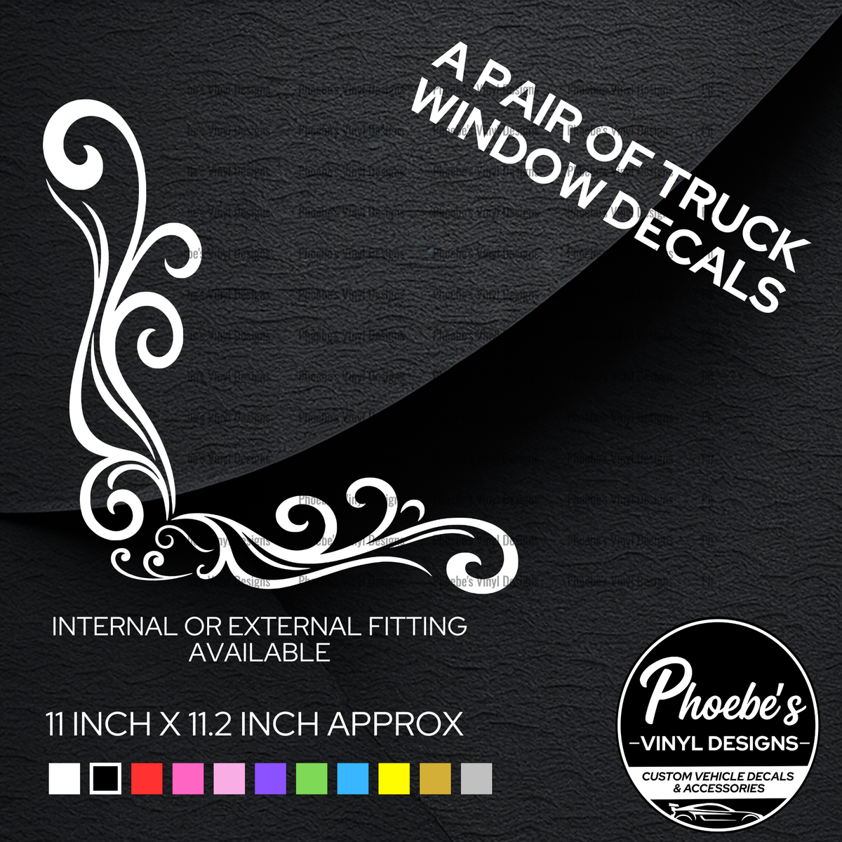 Decorative Truck Tractor Cab Side Window Stickers