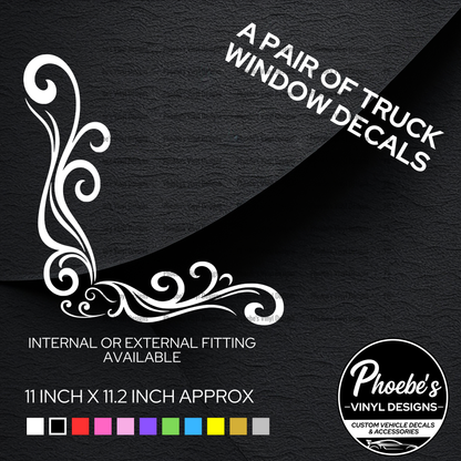 Decorative Truck Tractor Cab Side Window Stickers