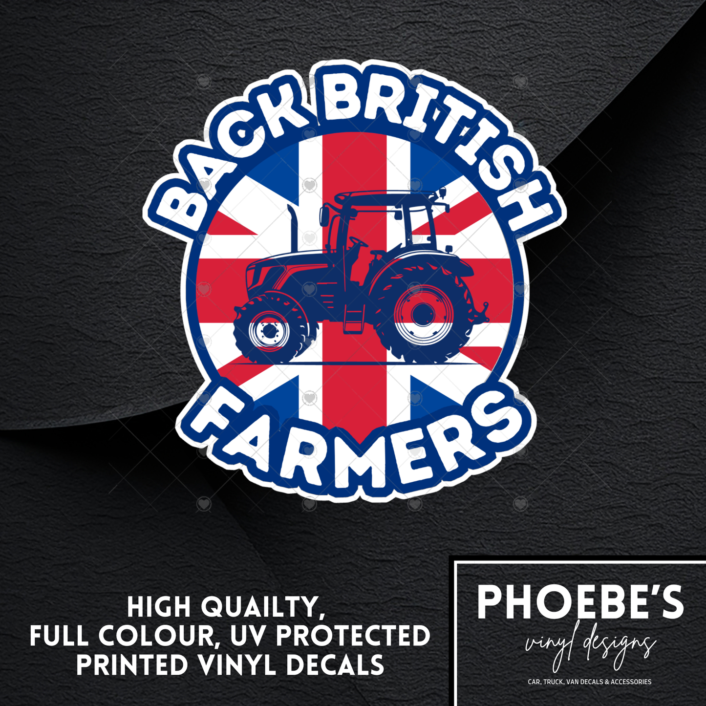 Back British Farmers High Quality, Full Colour Printed Decal