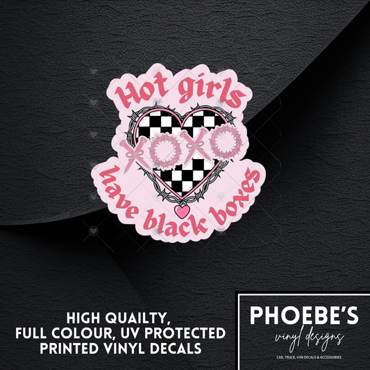 Hot girls have black boxes High Quality, Full Colour Printed Decal