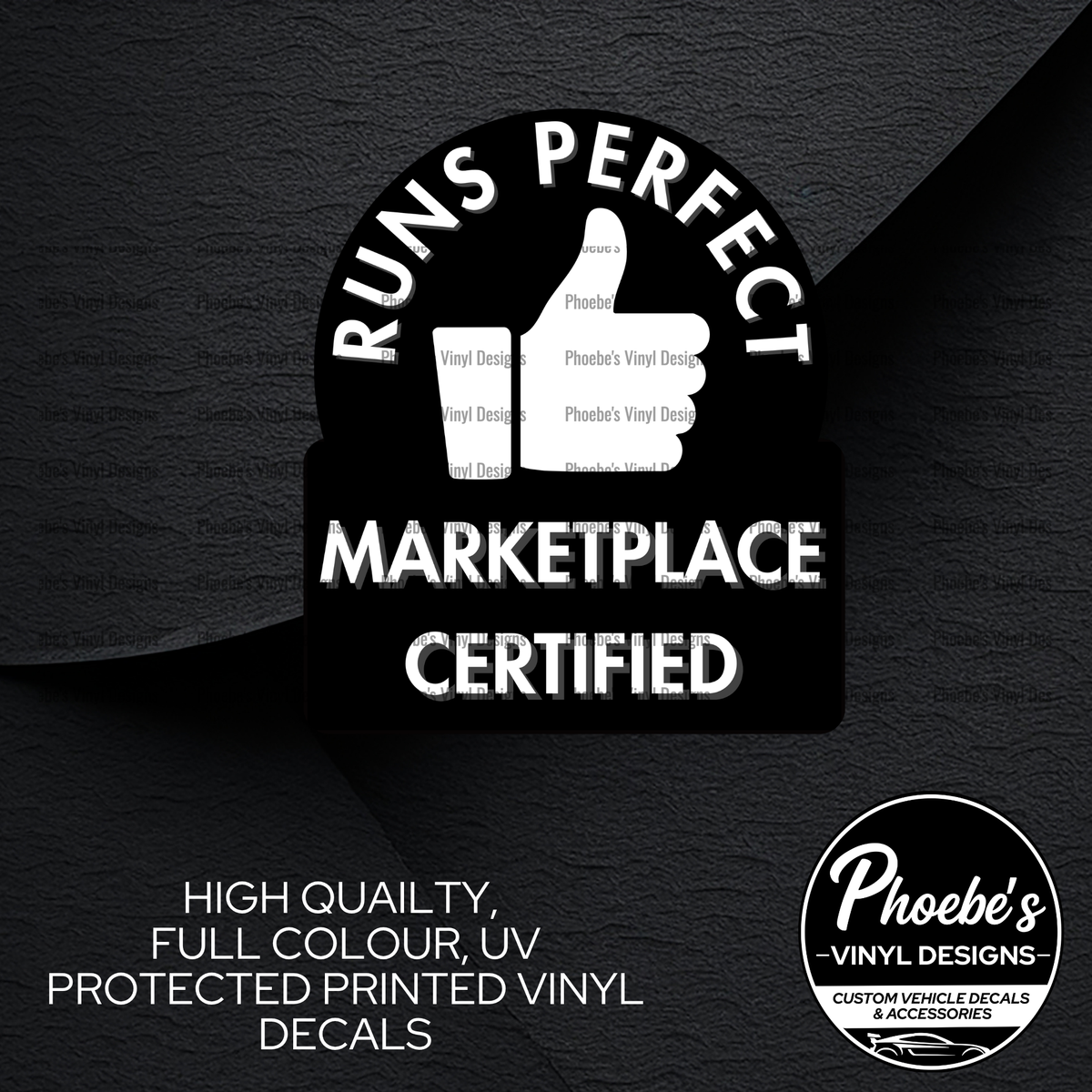 Runs Perfect High Quality, Full Colour Printed Decal