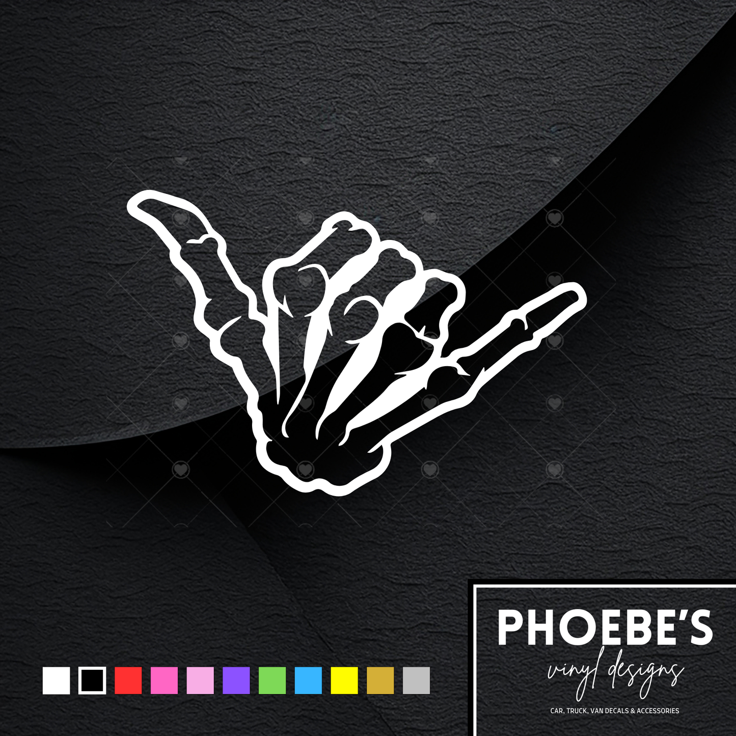 Shaka Tang skeleton hand sticker/decal