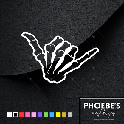 Shaka Tang skeleton hand sticker/decal