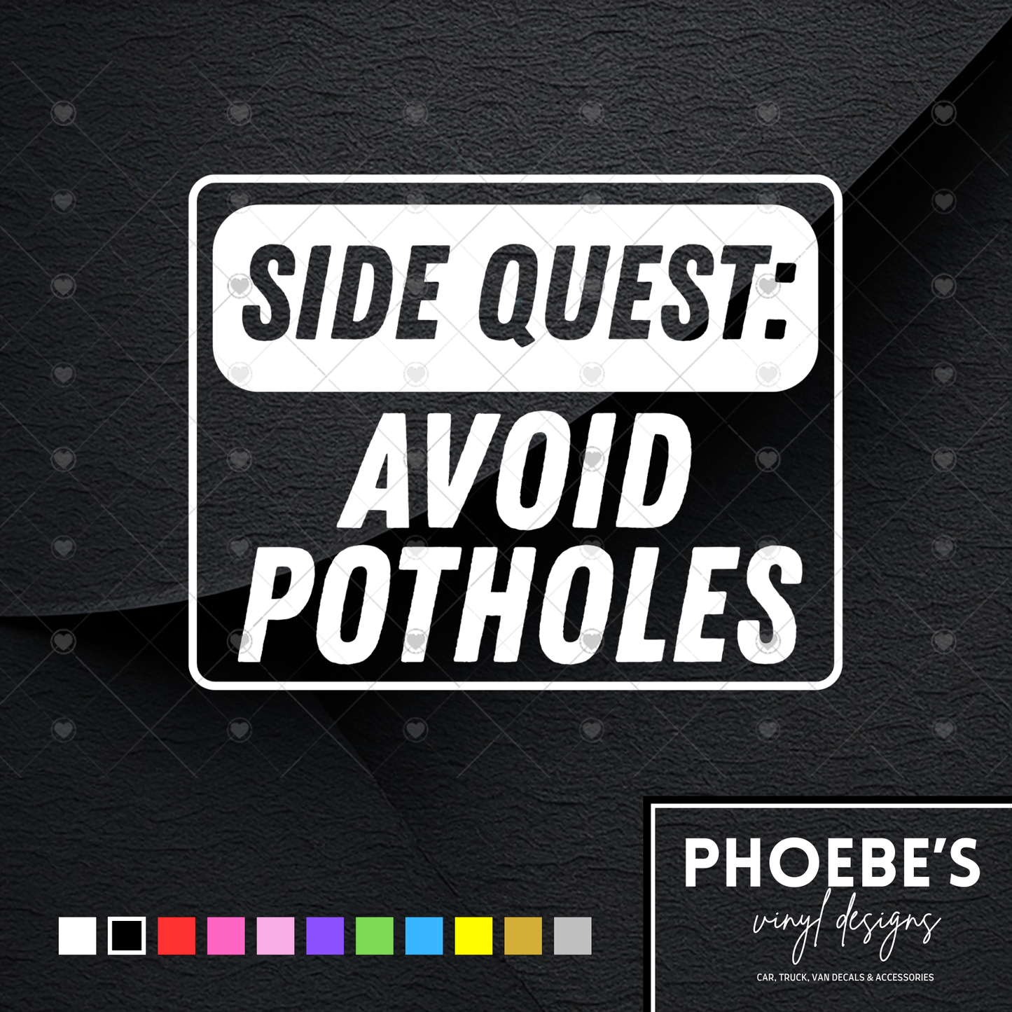 Side Quest: Avoid Potholes Sticker/Decal