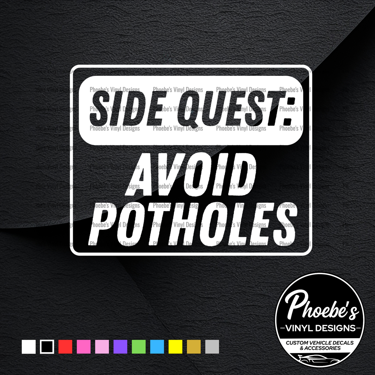 Side Quest: Avoid Potholes Sticker/Decal