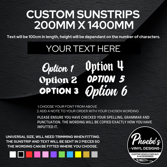 Custom Text Sunstrips