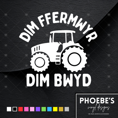 Dim ffermwyr, dim bwyd Welsh Sticker/Decal
