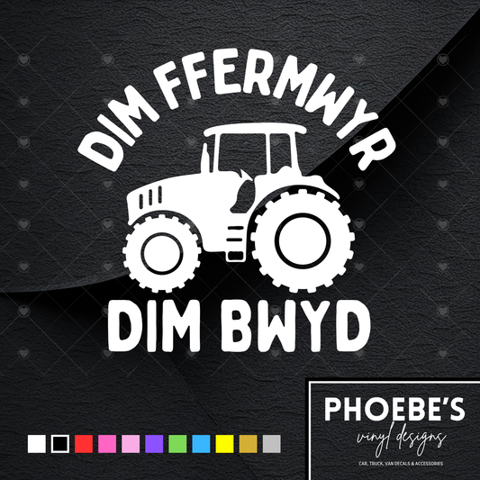 Dim ffermwyr, dim bwyd Welsh Sticker/Decal