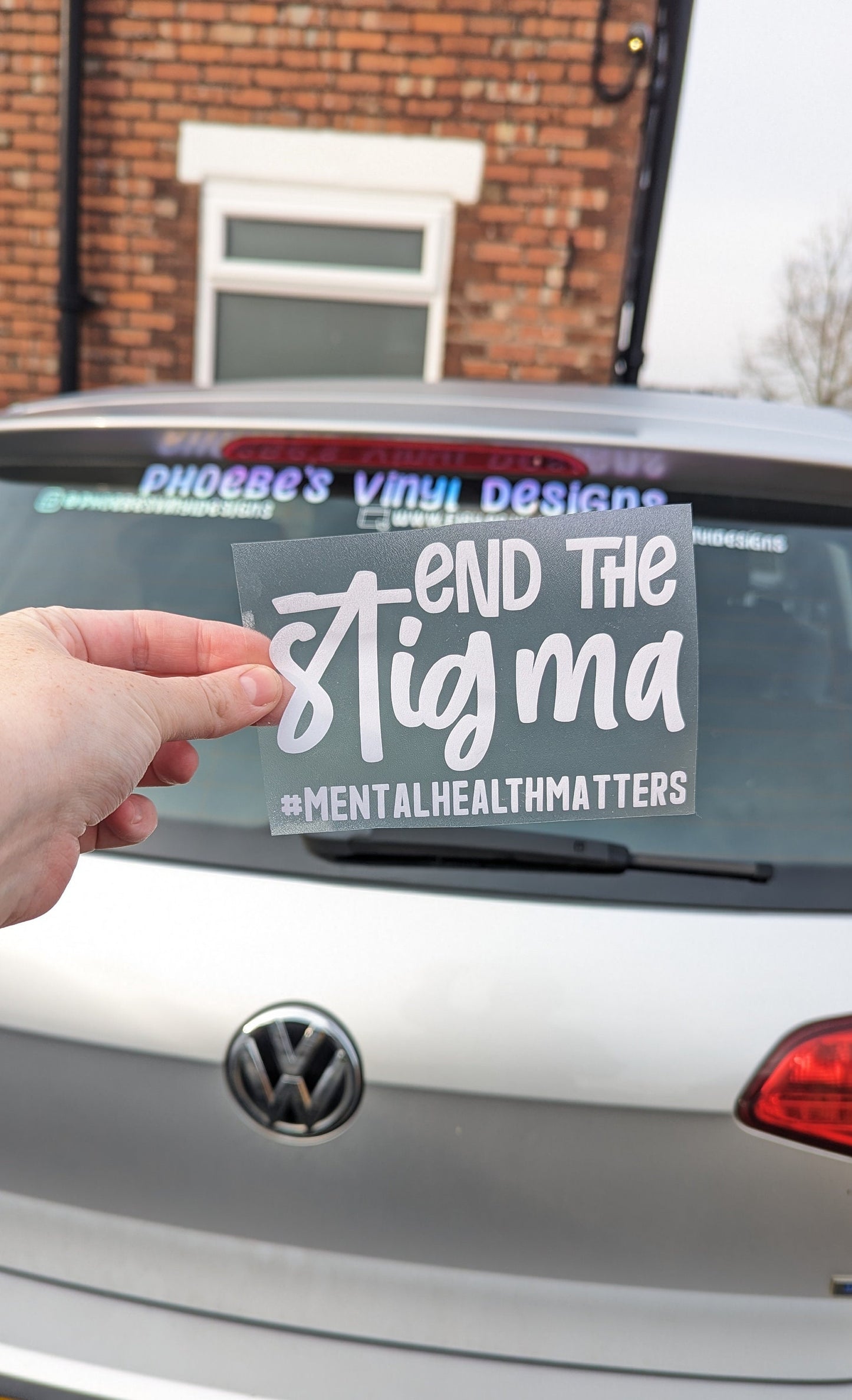 End the Stigma,  Car Vinyl Decal, Positive, Mental Health Quote Motivation Car Sticker or Mirror Sticker, Waterproof Window Vinyl