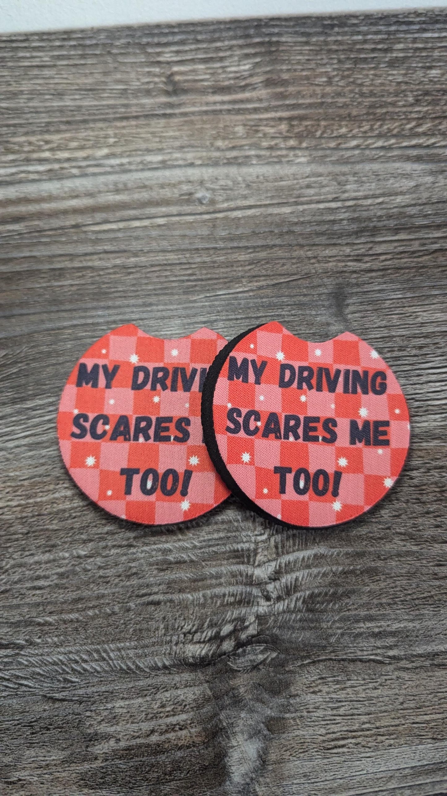 Funny 2pc Car Cup Holder Coasters