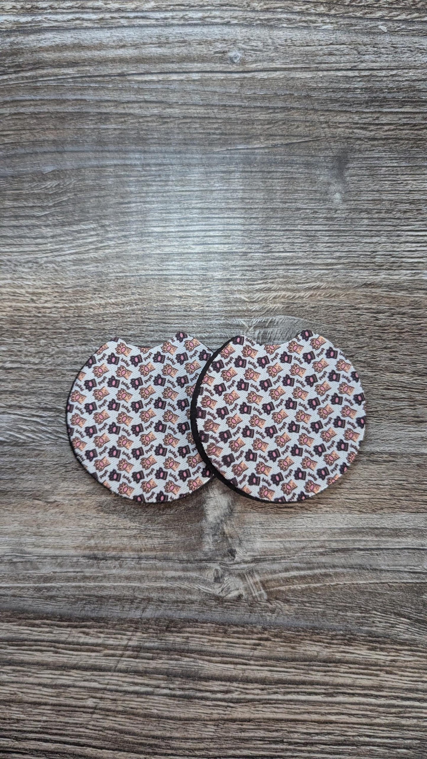 Cute Patterned 2pc Car Cup Holder Coasters