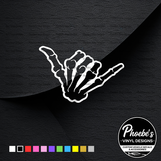 Shaka Tang skeleton hand sticker/decal