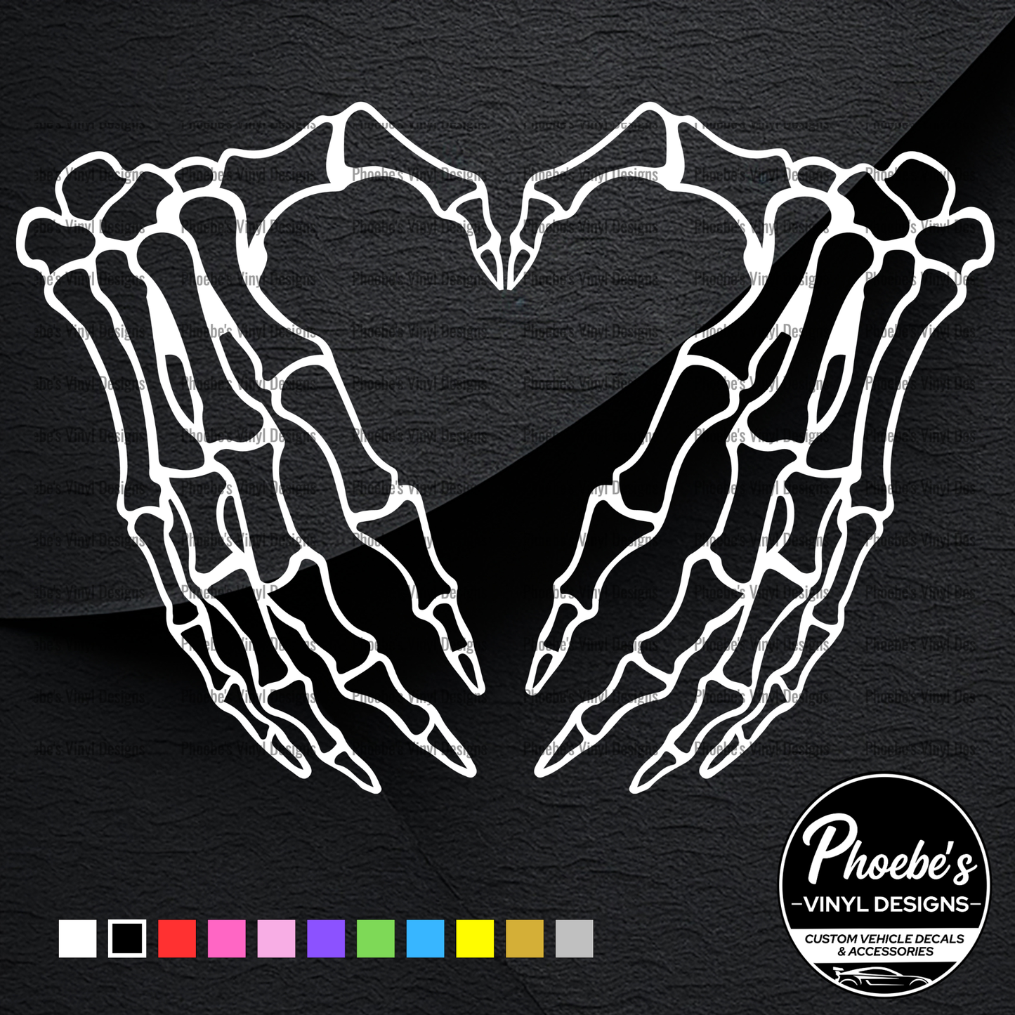 Skeleton Heart Hands Sticker/Decal