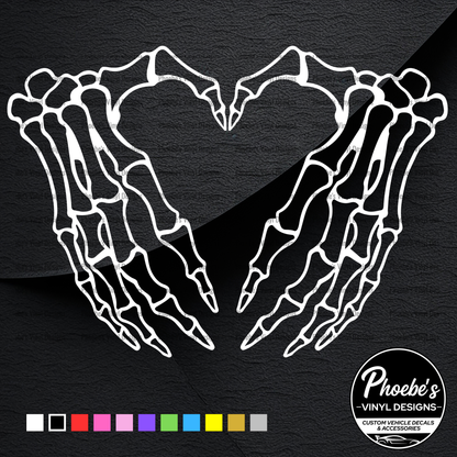 Skeleton Heart Hands Sticker/Decal